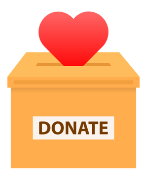 Charity, volunteering and donating. Box for donation. Donate, giving money png