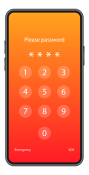 Smartphone with passcode lock screen interface. Protecting Your Smartphone and Personal Data from Unauthorized Access png