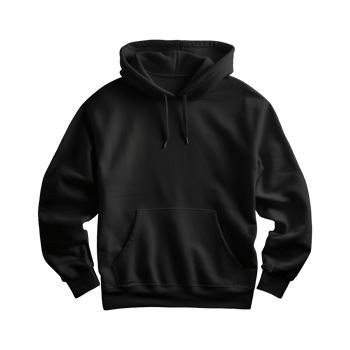 Soft cotton black hoodie isolated on transparent background png