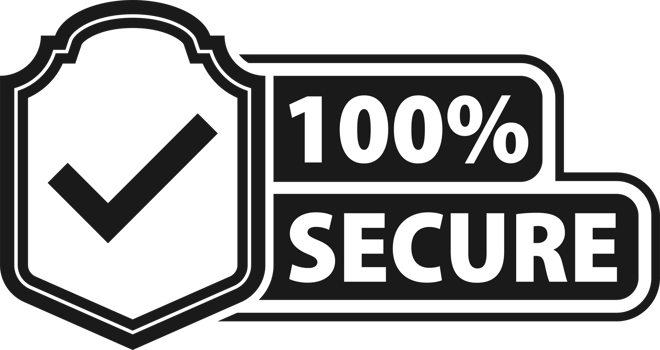 100 percent Secure label Maximum data protection and security png