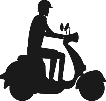 Scooter transport. Food delivery. Motorcycle. Retro scooter. png