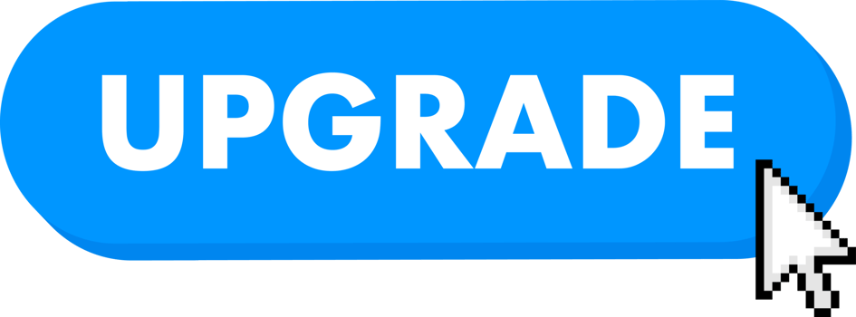 Set of upgrade button. Hand pointer clicking. Upgrade web buttons png