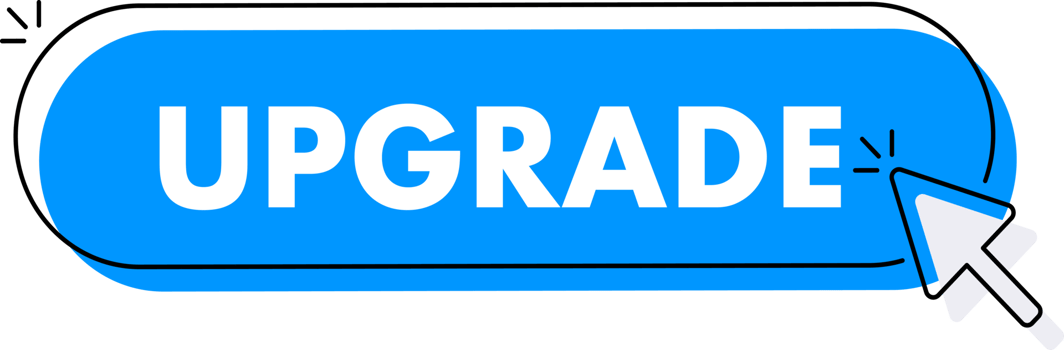 Set of upgrade button. Hand pointer clicking. Upgrade web buttons png