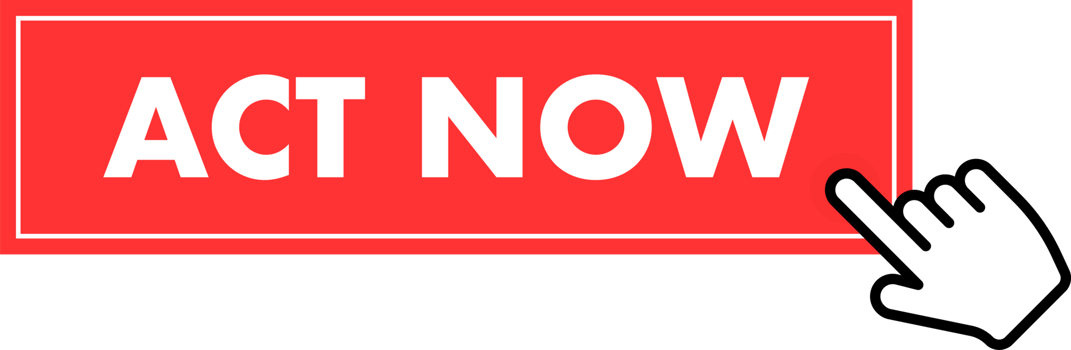 Set of Act now button. Hand pointer clicking. Act now web buttons png