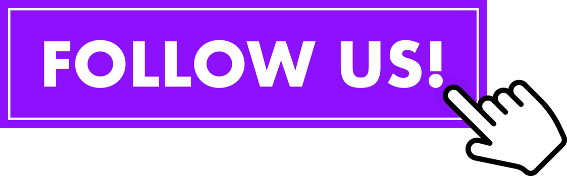 Set of Follow us button. Hand pointer clicking. Follow us web buttons png