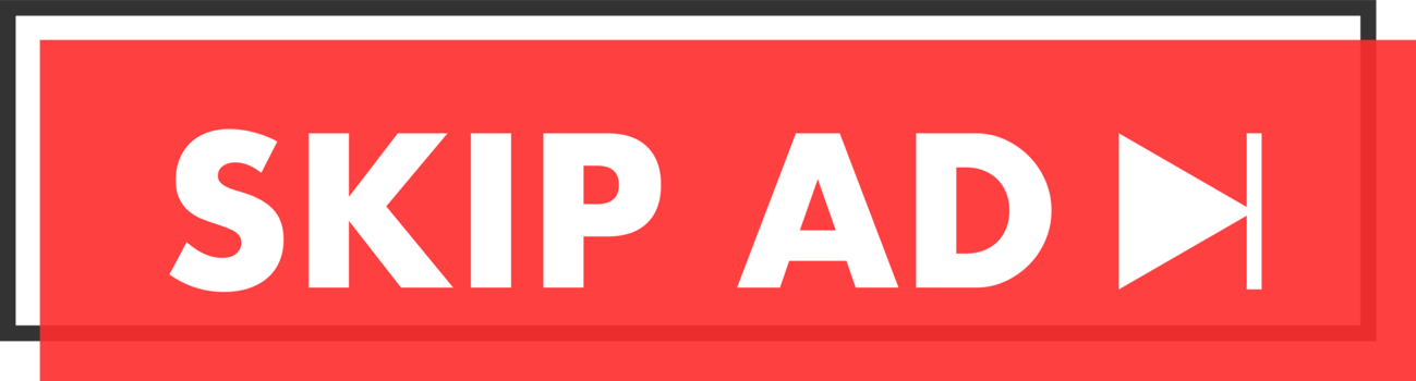Set of Skip ad button. Hand pointer clicking. Skip ad web buttons png