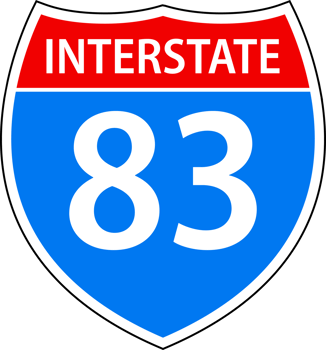 Set Blank American Interstate Highway sign. United States Highway shield png