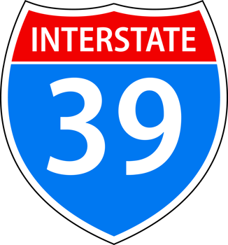 Set Blank American Interstate Highway sign. United States Highway shield png