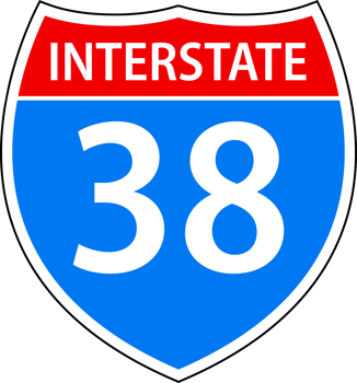 Set Blank American Interstate Highway sign. United States Highway shield png