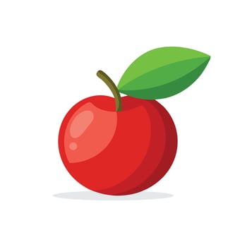 Acerola fruit flat illustration on white background vector