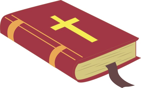 Bible is sacred scripture. Book about the life, teachings, death and resurrection of Jesus Christ, as well as the activities of his disciples. Historical chronicles, prophecies, laws and instructions. vector