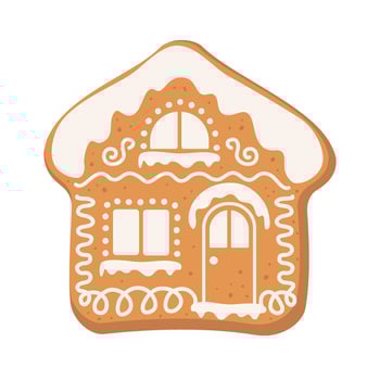Gingerbread House Winter Cookie with decorative sweet glaze and icing vector