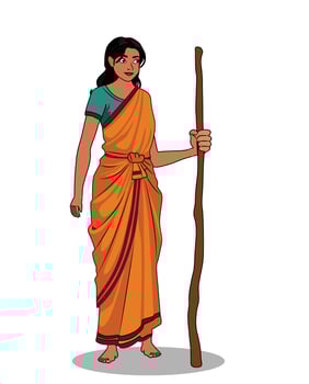 A village farmers wife cartoon character design vector