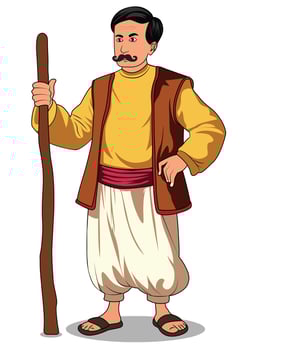 Cartoon Creation, The Village Poor Man vector