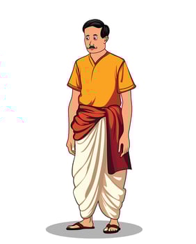 Designing a Cartoon of a Modest Rural Man vector