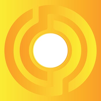 gold ring with motive saws Yellow Gradient Abstract background Technology geometric shapes. vector