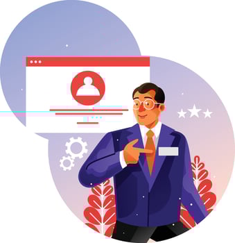 Employees introduce himself identity vector