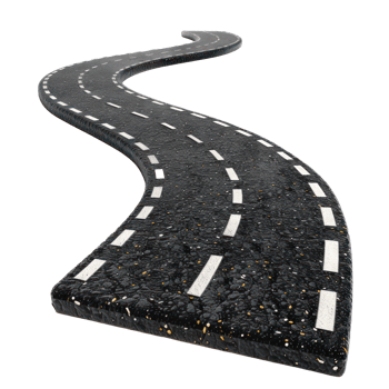 3d asphalt road isolate on transparency background png