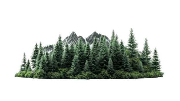 Forest Mountain isolate on transparency background png