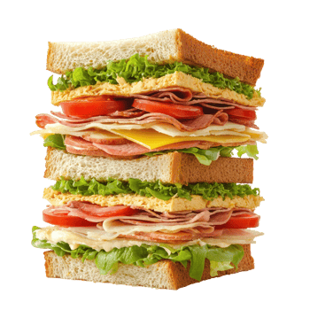 Tall sandwich isolate on transparency background png