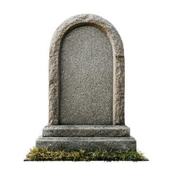 RIP Headstone front view isolate on transparency background png