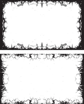 grunge frame with black and white , a set of grunge frames with black and white designs illustrations vector