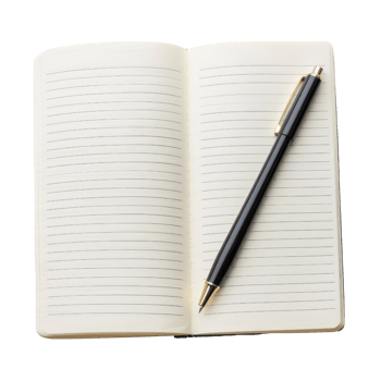Open Notebook with Pen png