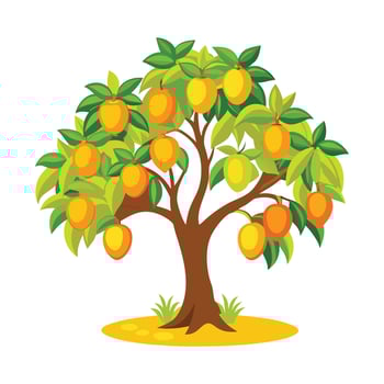 An orange tree with fruit on it vector