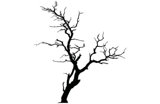 Dead Tree Silhouette - Vintage Nature Scene Stock Design vector
