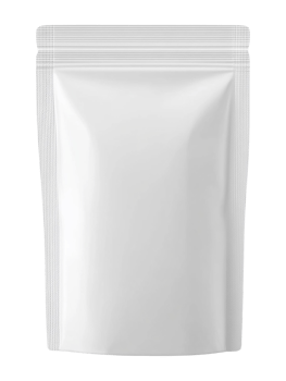 White packaging bag on transparent background. png