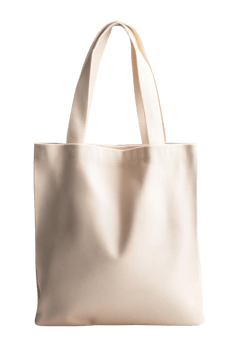 Canvas tote bag on transparent background. png