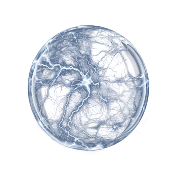 Electric balls, round lightning on transparency background png