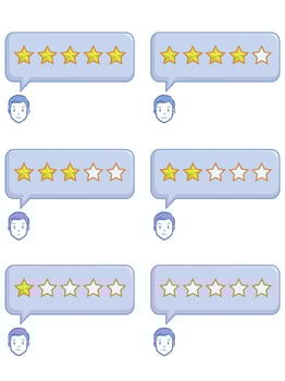 Review Stars Man Long Dialogue Bubble vector