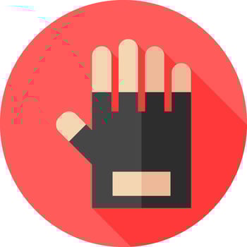 Glove icon with long shadow vector