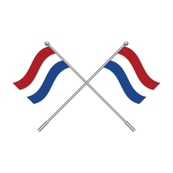 Clip element flag of the Netherlands. Isolated on white illustration vector