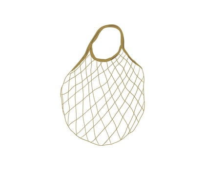 Hand-drawn eco bag for products and shopping. illustration in flat style. vector