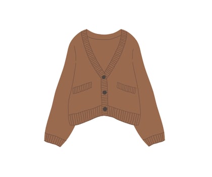 Hand drawn warm sweater, clothes. illustration in flat style. vector