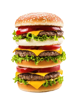 Tall Hamburger isolate on transparency background png