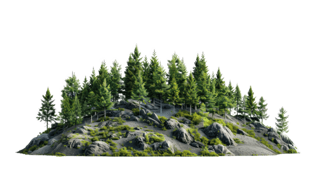 Forest Mountain isolate on transparency background png