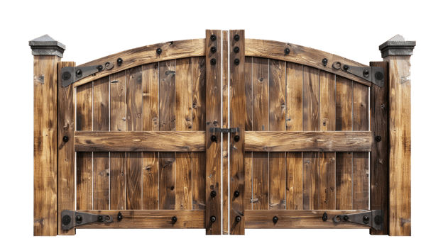 Wooden Gates isolate on transparency background png