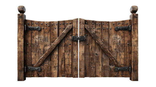 Wooden Gates isolate on transparency background png