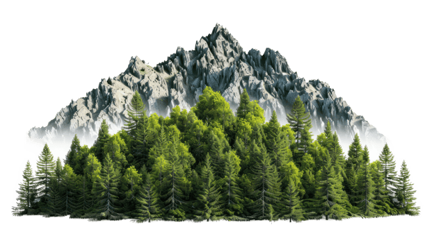 Forest Mountain isolate on transparency background png