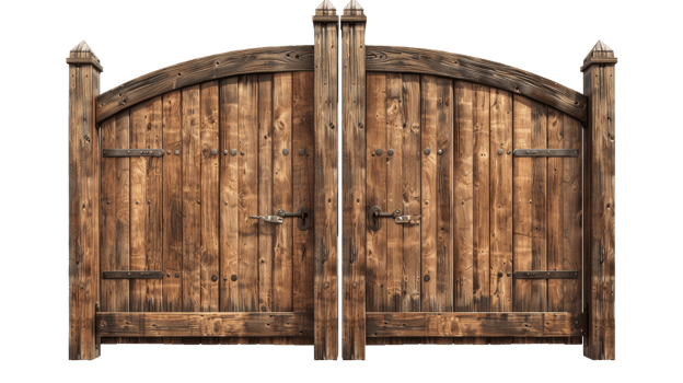 Wooden Gates isolate on transparency background png