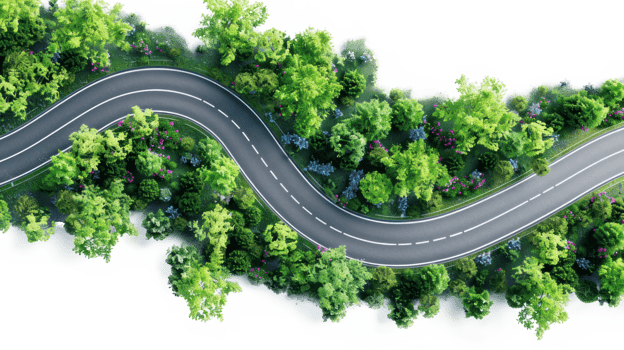 3D Composite Materials road top view isolate on transparency background png
