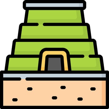 A green house with a roof on top vector