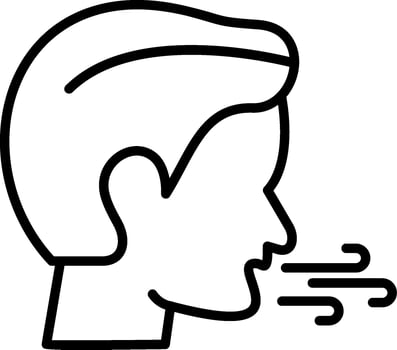 A man's head is blowing smoke out of his mouth vector