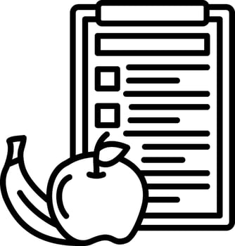 A checklist with an apple and banana vector