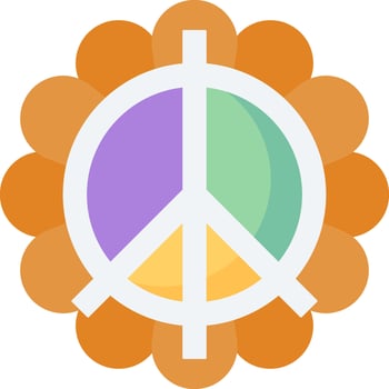 A peace symbol with a flower in the center vector