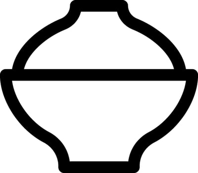 A black and white image of a bowl vector