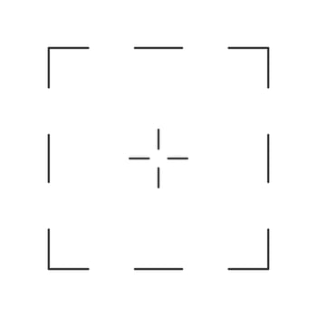 Target icon. Bullseye symbol. Aim crosshair sign of viewfinder, sniper weapon, military optic. Focus, goal, shot pictogram vector